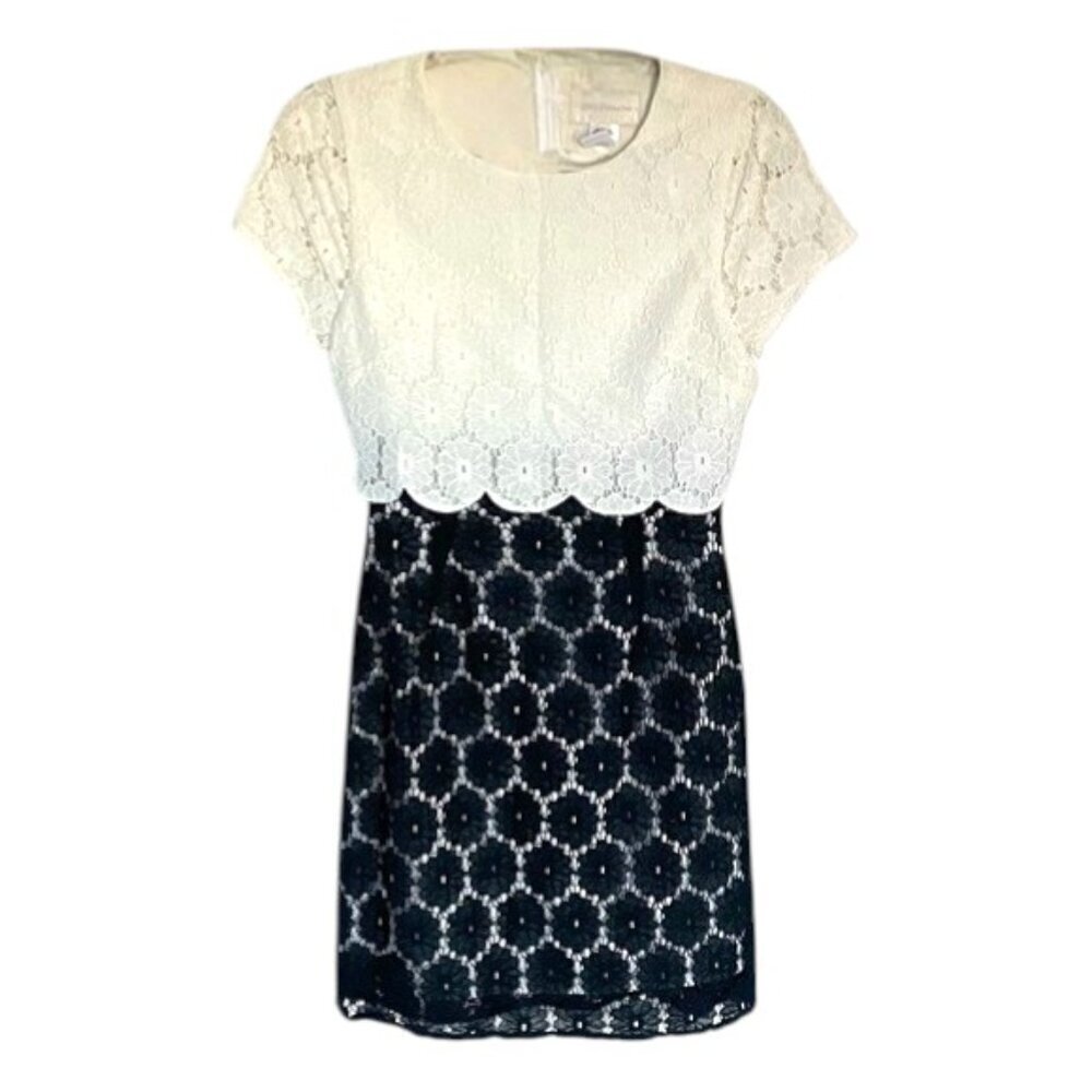 Anthropologie Corey Lynn Carter White and Black Floral Dress Size 2 47459